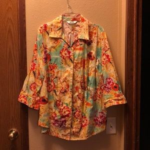 Button Up 3/4 Sleeve Blouse